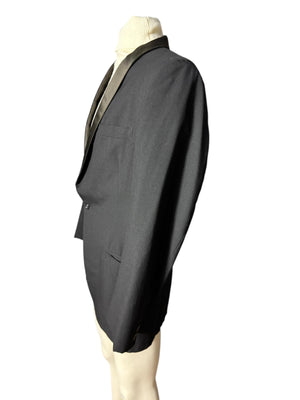 Vintage black tuxedo jacket brown lapel 46 After Six