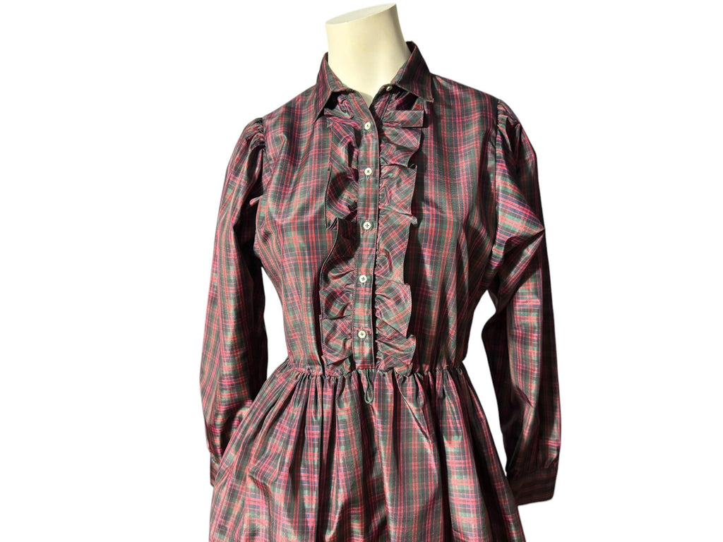 Vintage 80’s plaid prairie dress 6 Anita Kantor