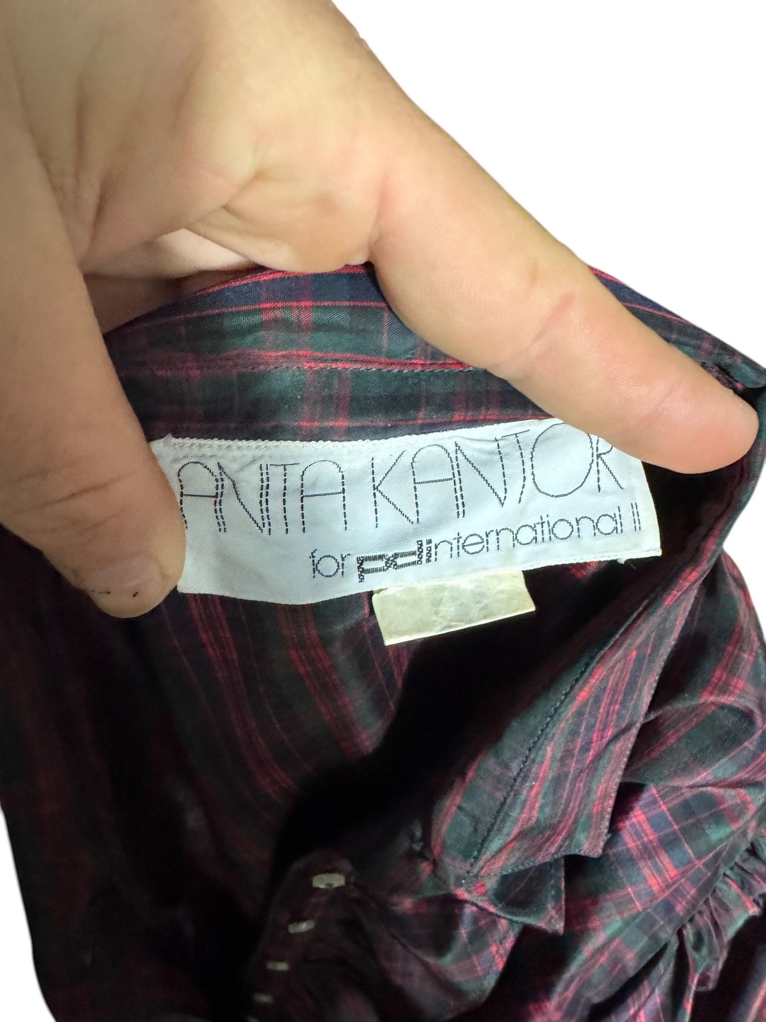 Vintage 80’s plaid prairie dress 6 Anita Kantor