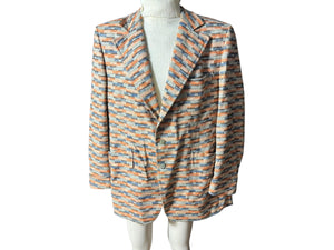 Vintage abstract 70's suit jacket 46 L Le Baron