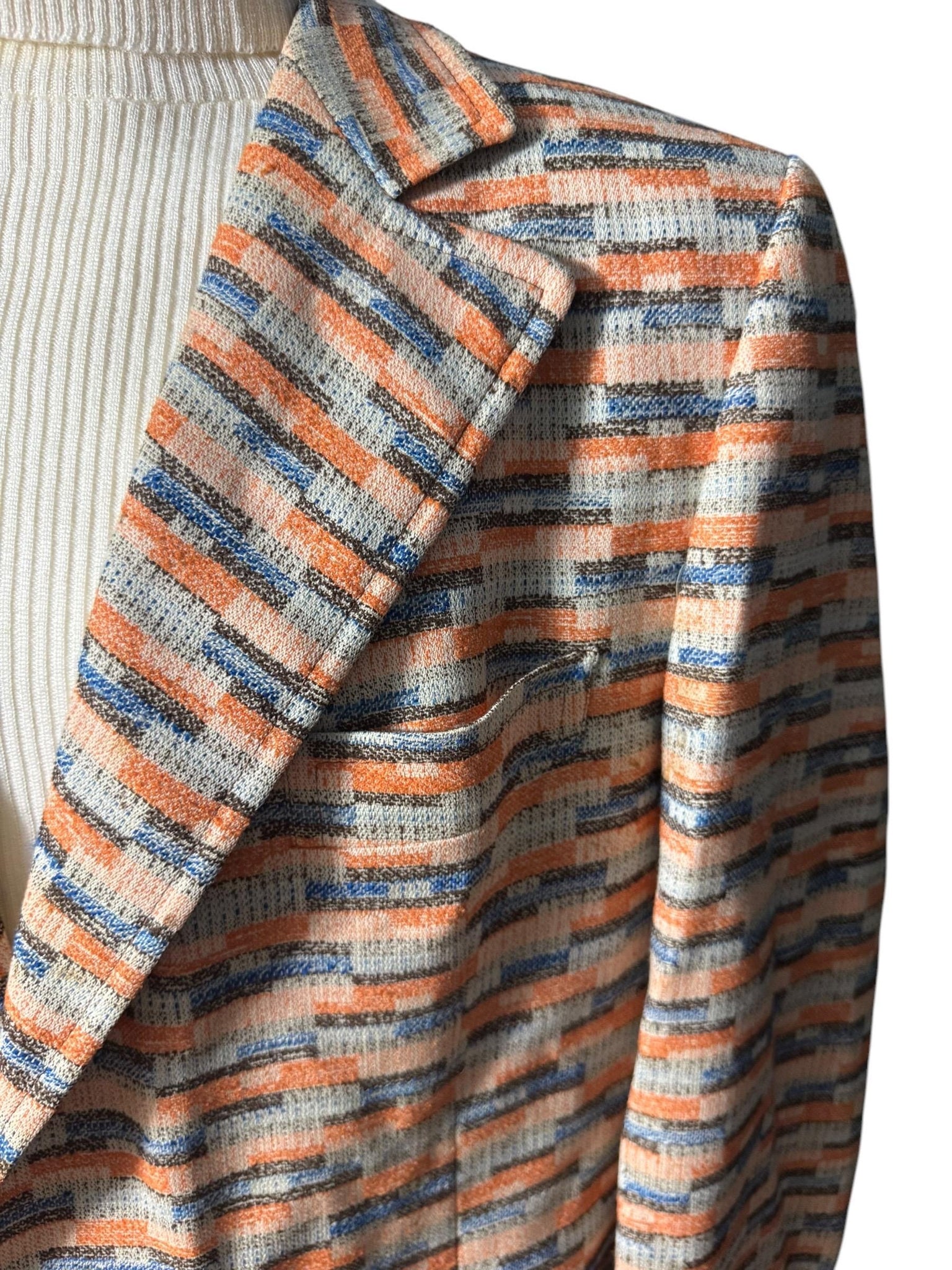 Vintage abstract 70's suit jacket 46 L Le Baron