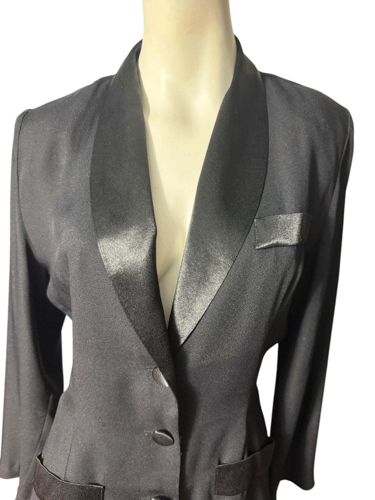 Vintage 80's black fitted skirt suit 9 Rampage