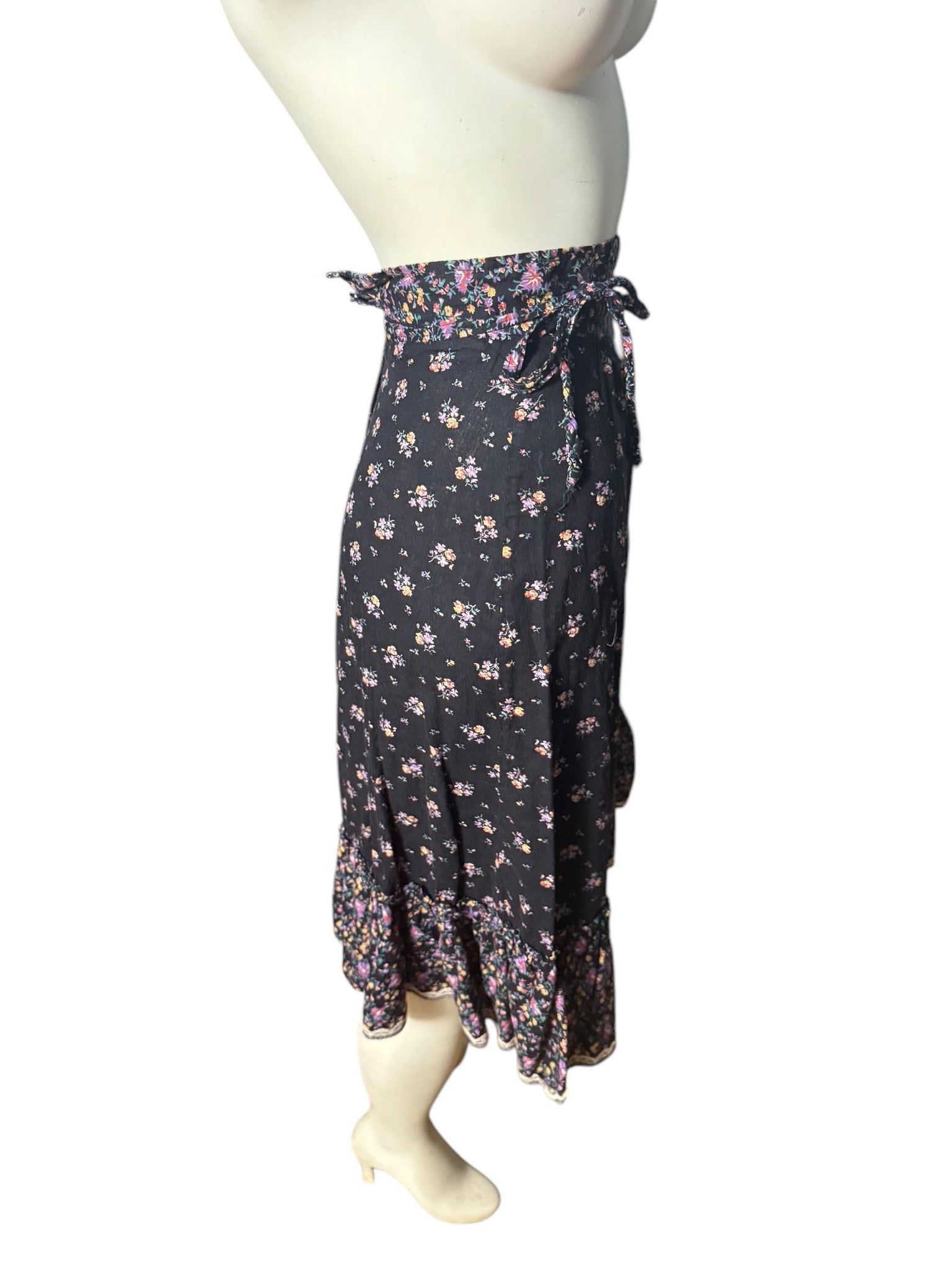 Vintage 70's calico boho skirt XS Gunne Sax style