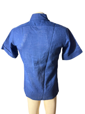 Vintage 70's blue men's shirt S Countess Mara
