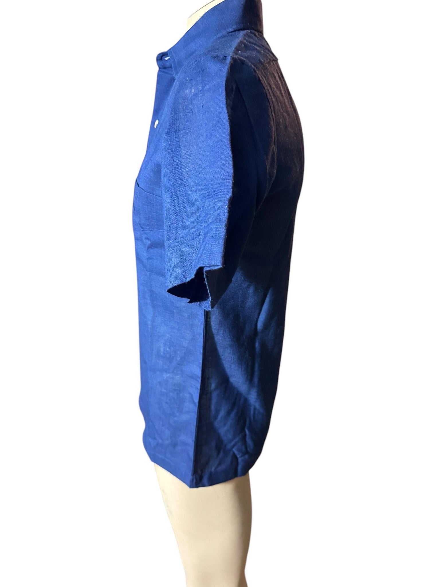 Vintage 70's blue men's shirt S Countess Mara