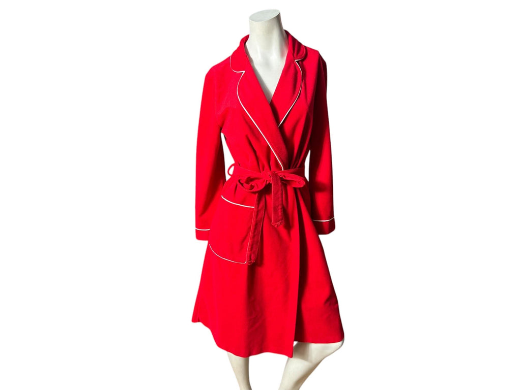 Vintage 70's red short Kayser robe M