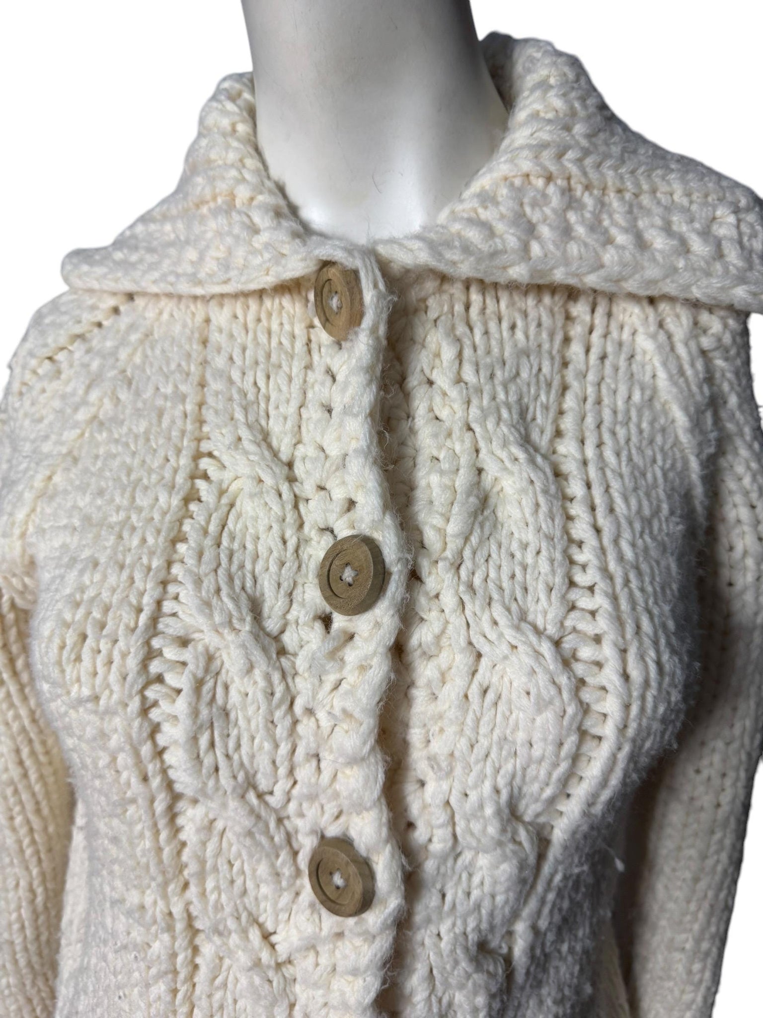 Vintage 70's off white sweater jacket S New Spirit