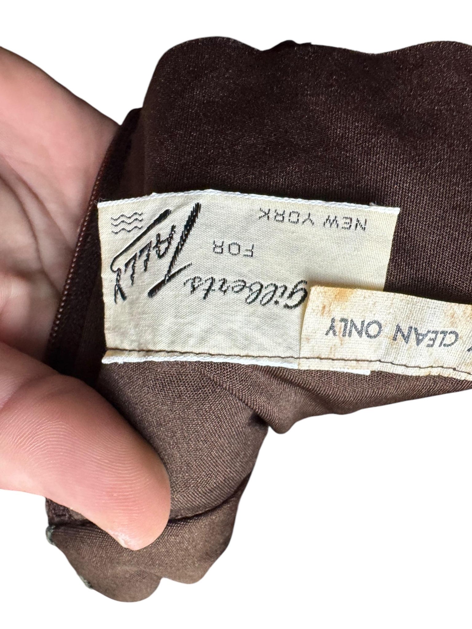 Vintage 70's brown shirt blouse M Tally