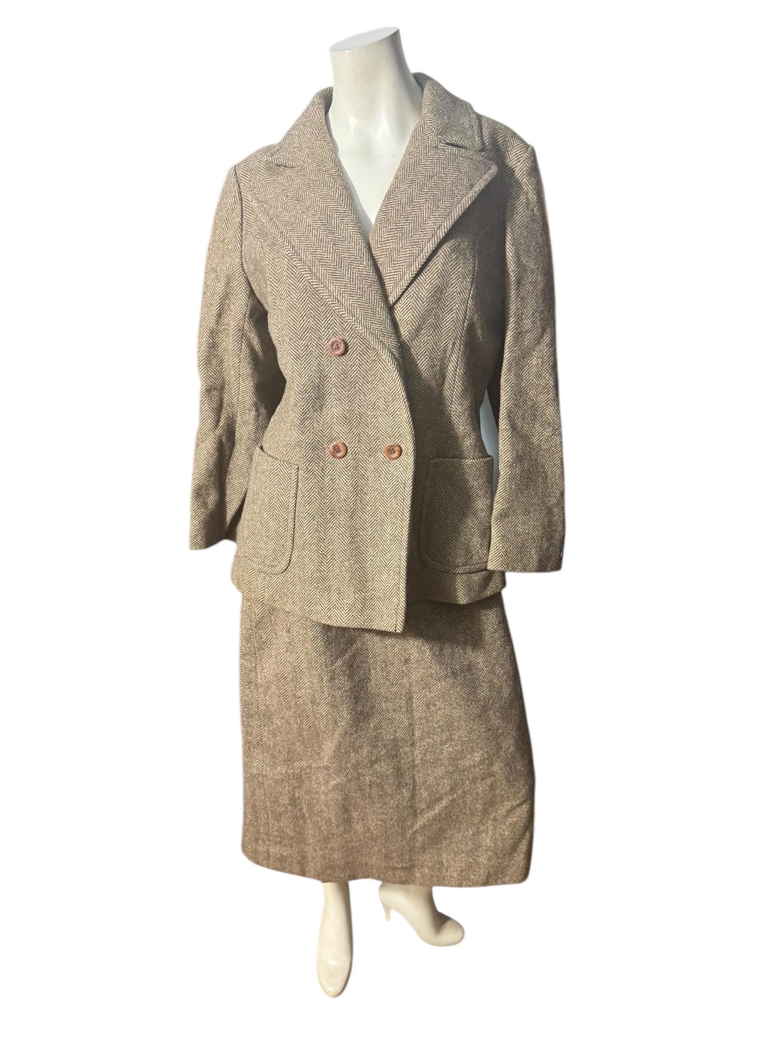 Vintage 60's tweed women's suit L XL