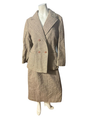 Vintage 60's tweed women's suit L XL