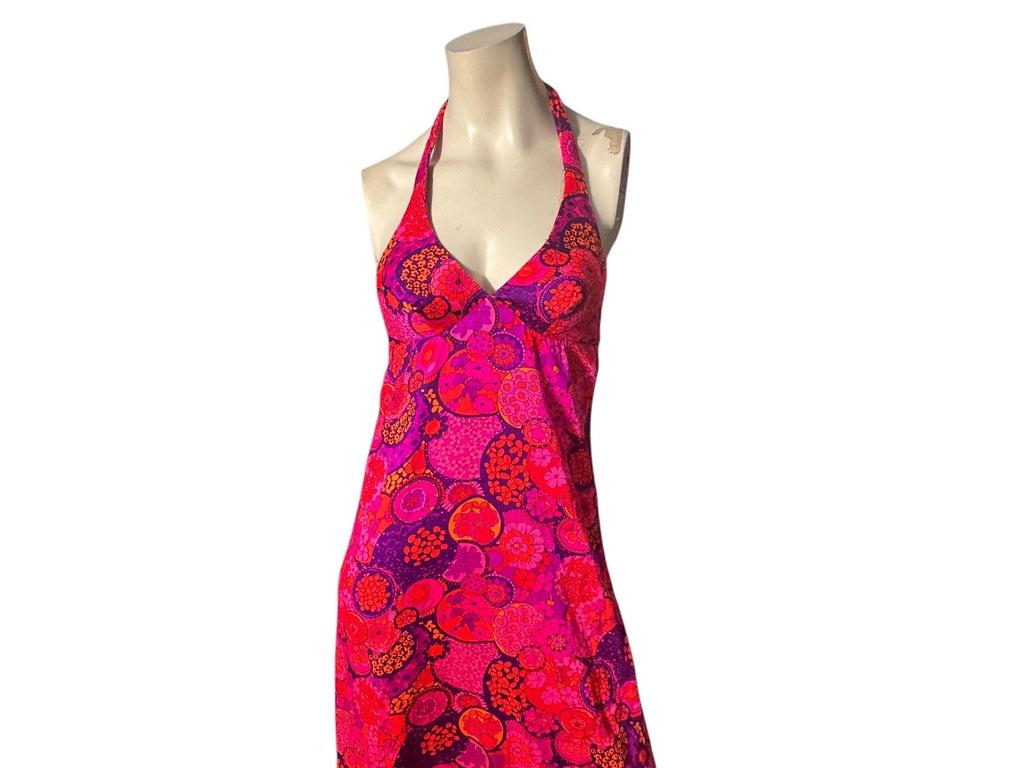 Vintage 70's halter dress maxi S High Tide