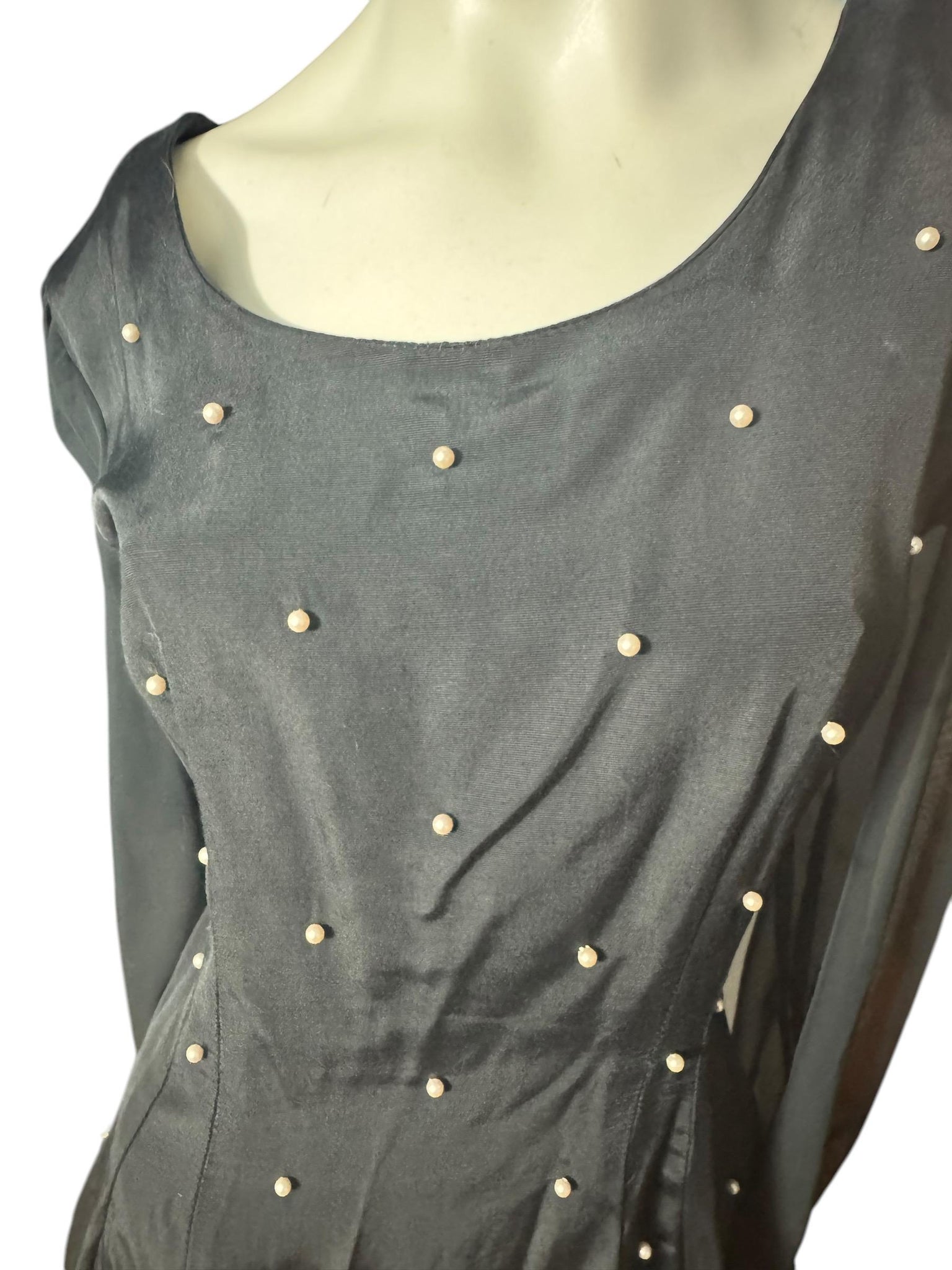 Vintage 80's black pearl mini dress M Notorious