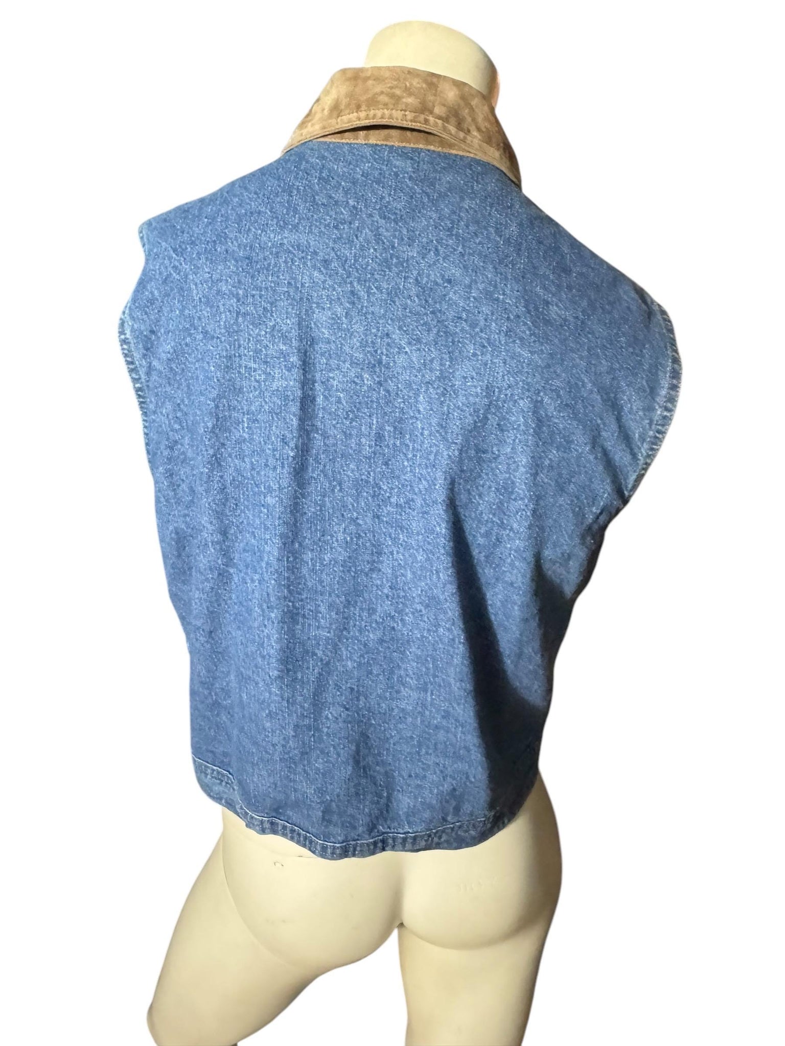 vintage 80's blue jean vest M Cherokee