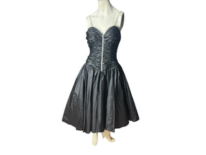 Vintage 80's black prom party dress S XS Alyce Designs
