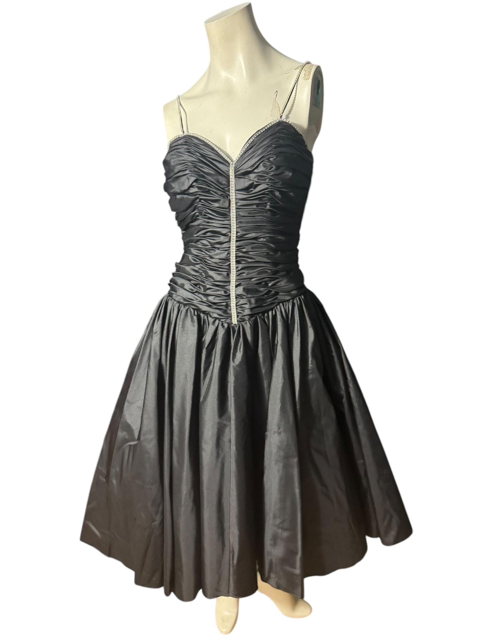 Vintage 80's black prom party dress S XS Alyce Designs