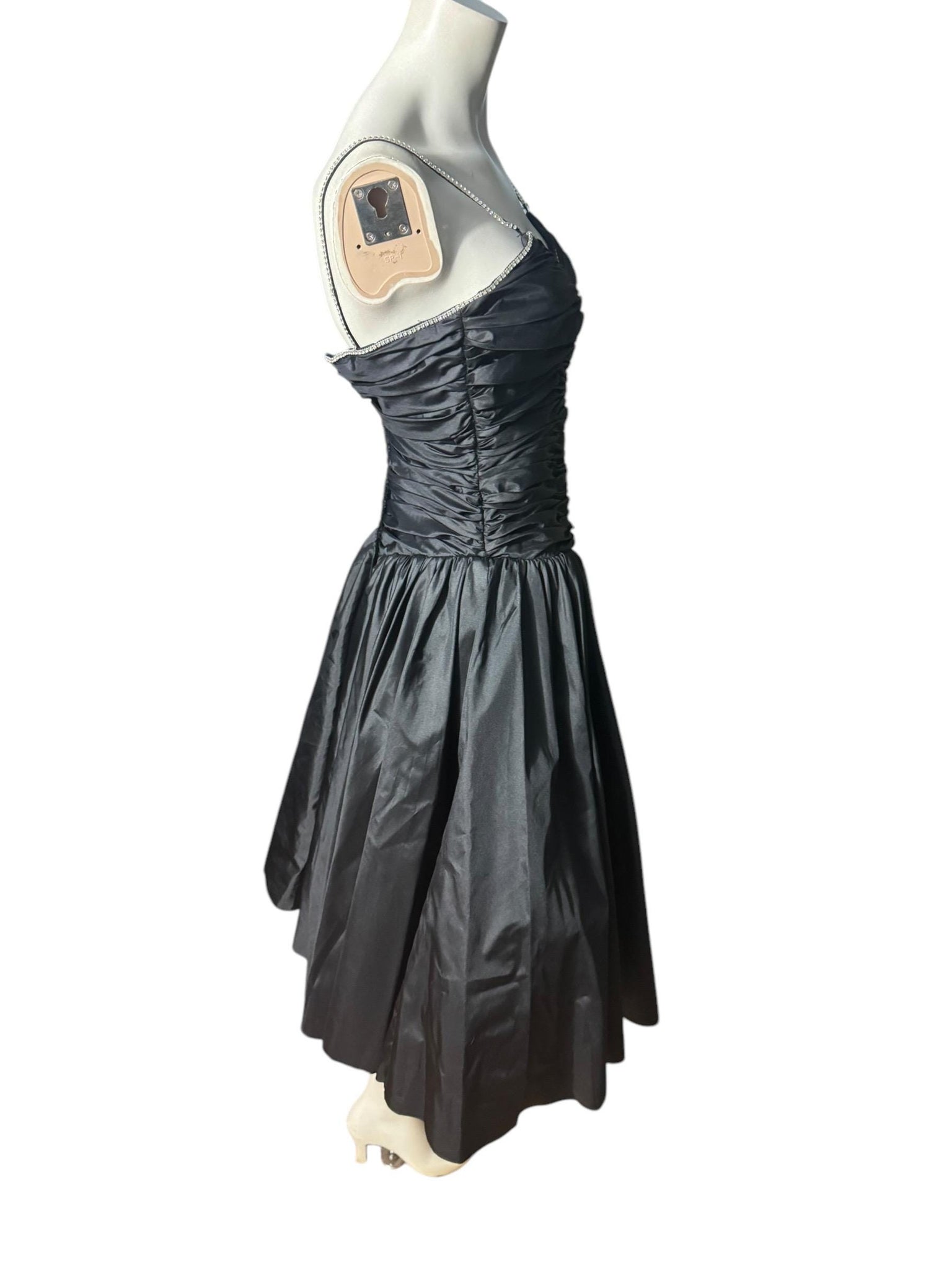 Vintage 80's black prom party dress S XS Alyce Designs