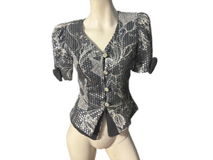 Vintage 80's sequin top shirt 6 Rimini