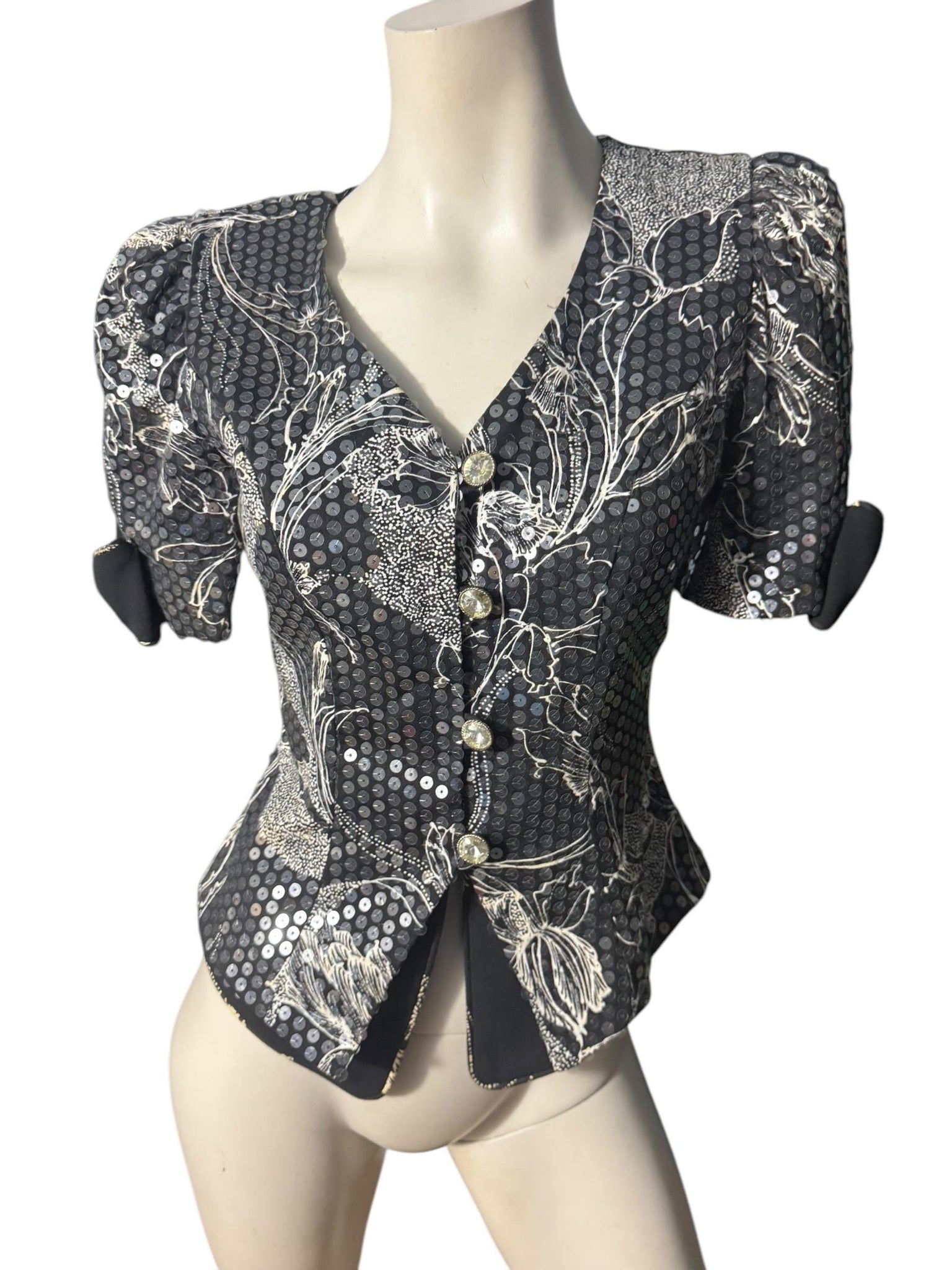 Vintage 80's sequin top shirt 6 Rimini