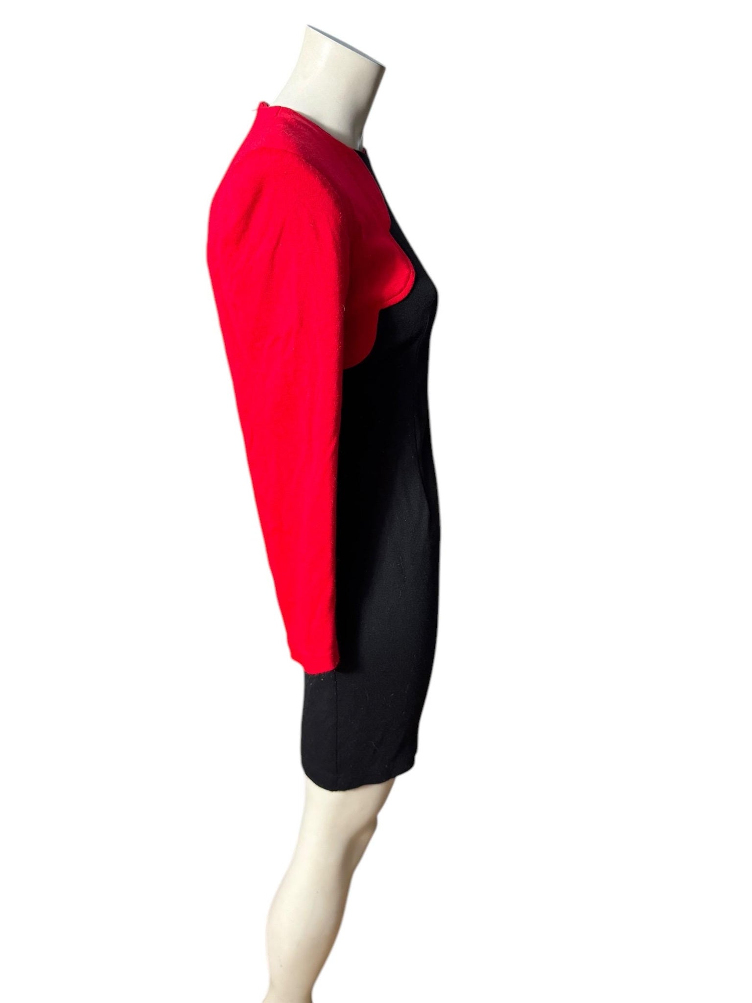 Vintage 80's red & black mini dress S All That Jazz