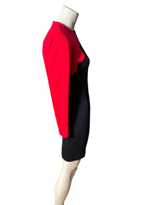Vintage 80's red & black mini dress S All That Jazz