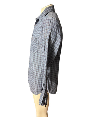 Vintage blue plaid button up shirt L Saturdays