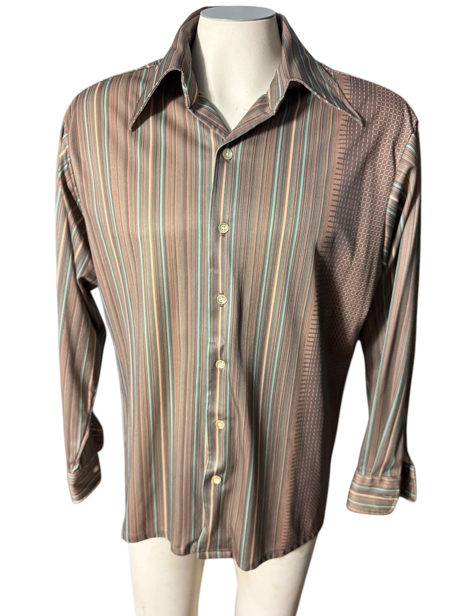Vintage 70's men's striped shirt XL Donegal