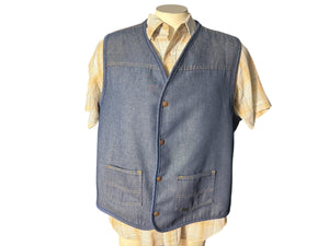 vintage men's jean western vest XL Sears Roebuck