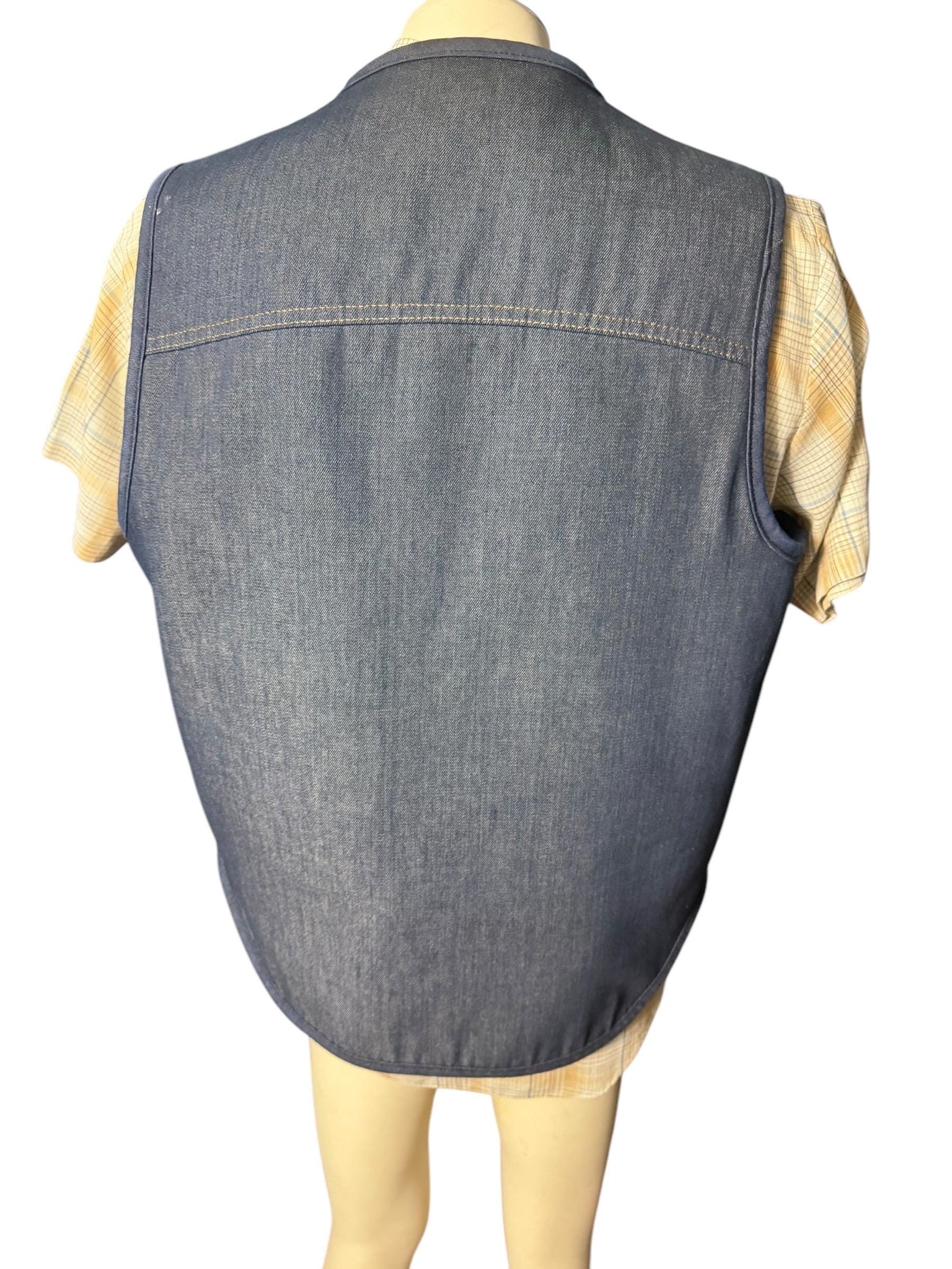 vintage men's jean western vest XL Sears Roebuck