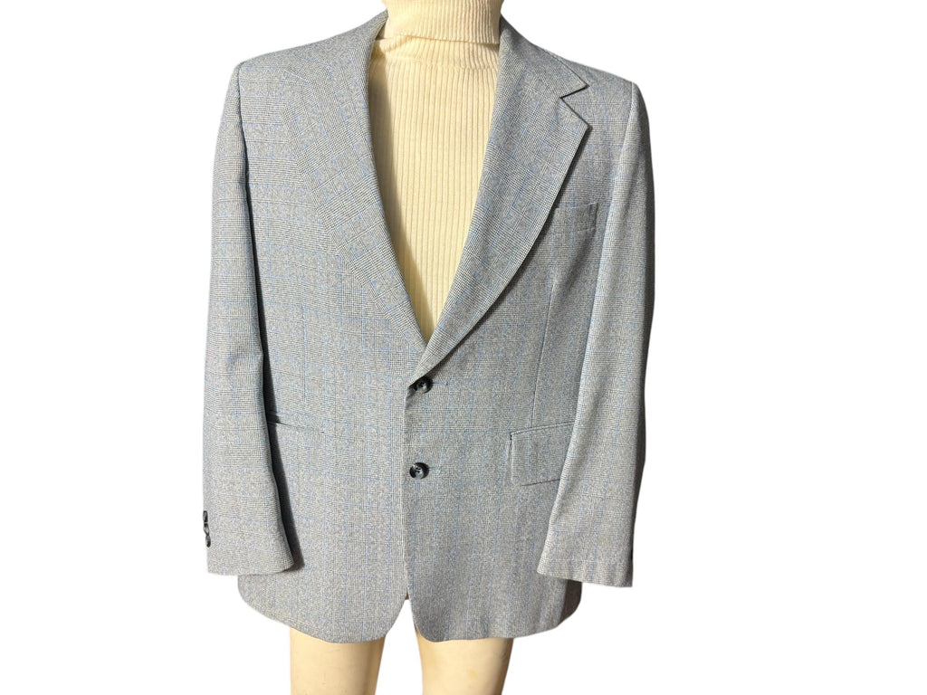 Vintage Palm Beach blue plaid suit jacket 44