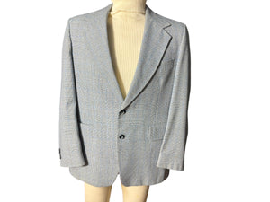 Vintage Palm Beach blue plaid suit jacket 44