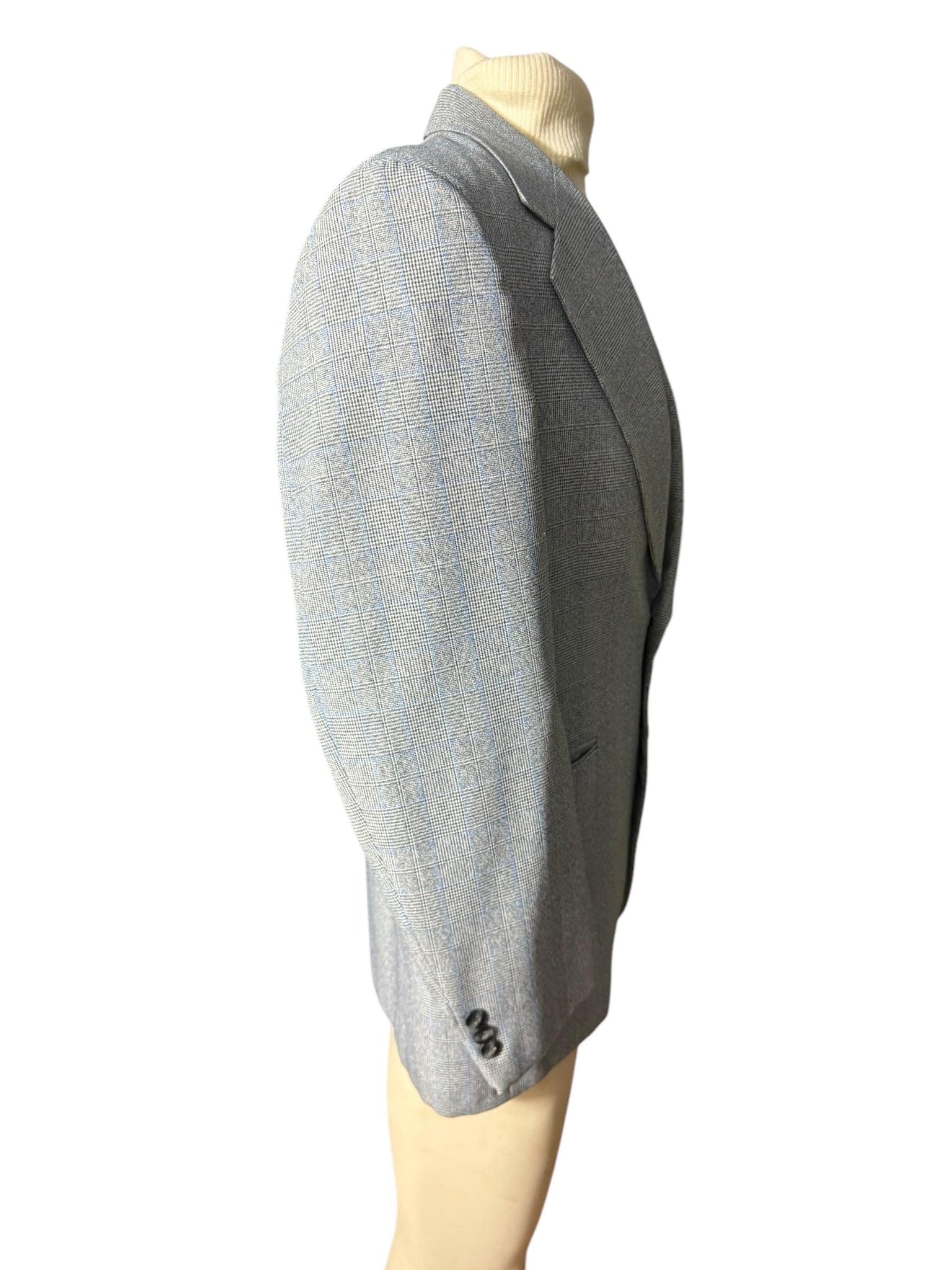 Vintage Palm Beach blue plaid suit jacket 44