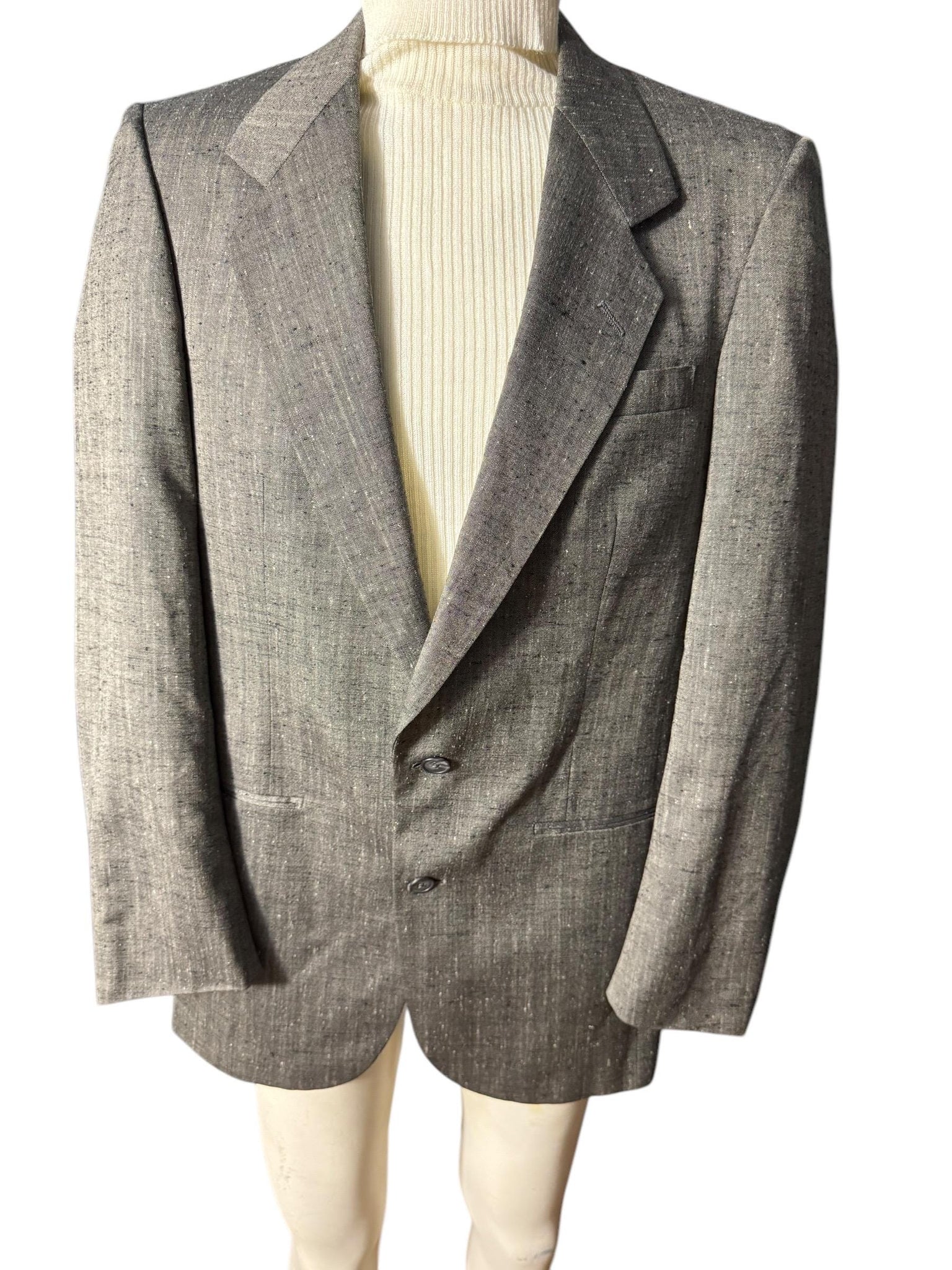 Vintage 80's men's gray fleck suit jacket 44