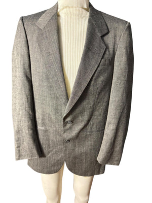 Vintage 80's men's gray fleck suit jacket 44
