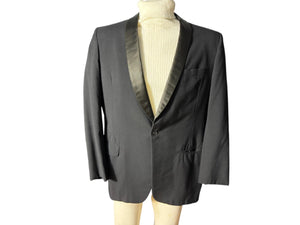 Vintage black tuxedo jacket brown lapel 46 After Six