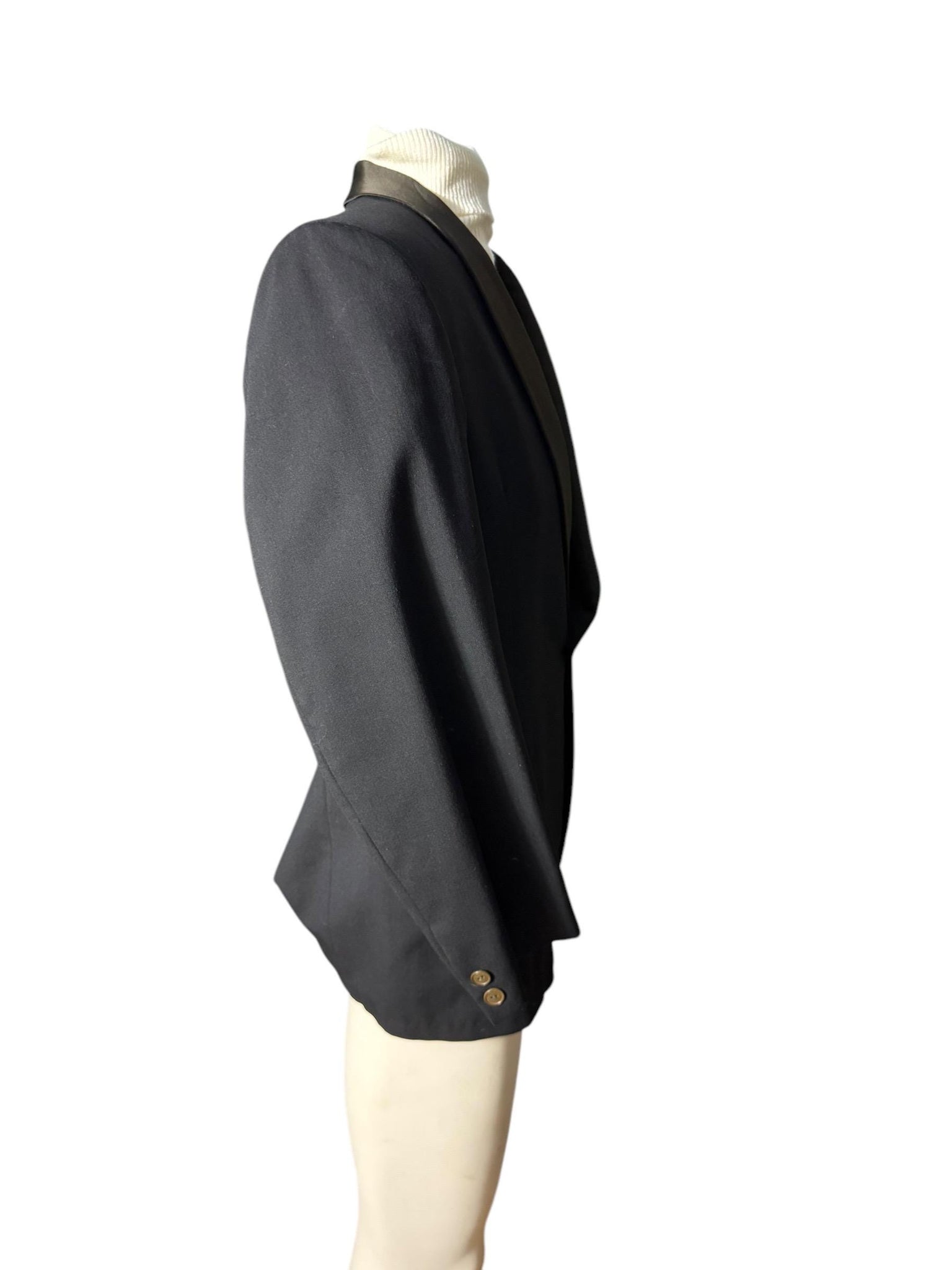 Vintage black tuxedo jacket brown lapel 46 After Six