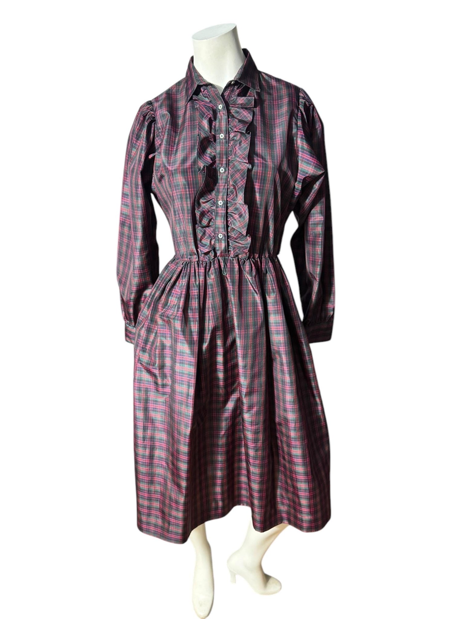 Vintage 80’s plaid prairie dress 6 Anita Kantor