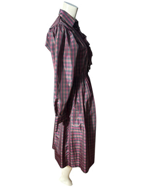 Vintage 80’s plaid prairie dress 6 Anita Kantor