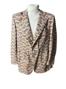 Vintage abstract 70's suit jacket 46 L Le Baron