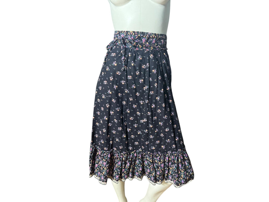 Vintage 70's calico boho skirt XS Gunne Sax style