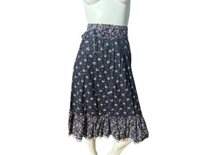 Vintage 70's calico boho skirt XS Gunne Sax style