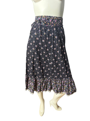 Vintage 70's calico boho skirt XS Gunne Sax style
