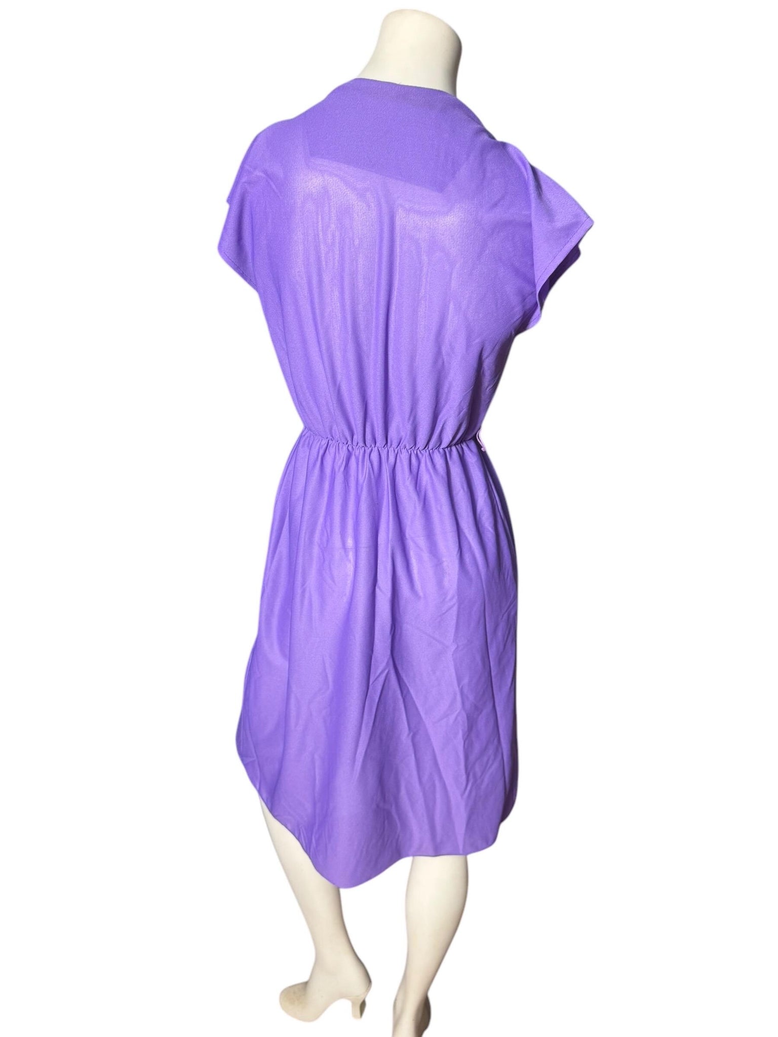 Vintage purple 70's 80's wrap style dress M