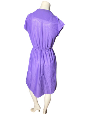 Vintage purple 70's 80's wrap style dress M