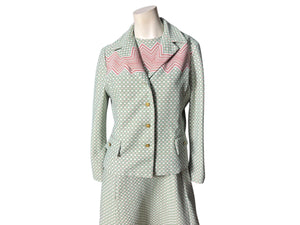 Vintage 70's green dress & jacket set L
