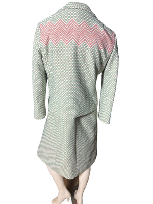 Vintage 70's green dress & jacket set L