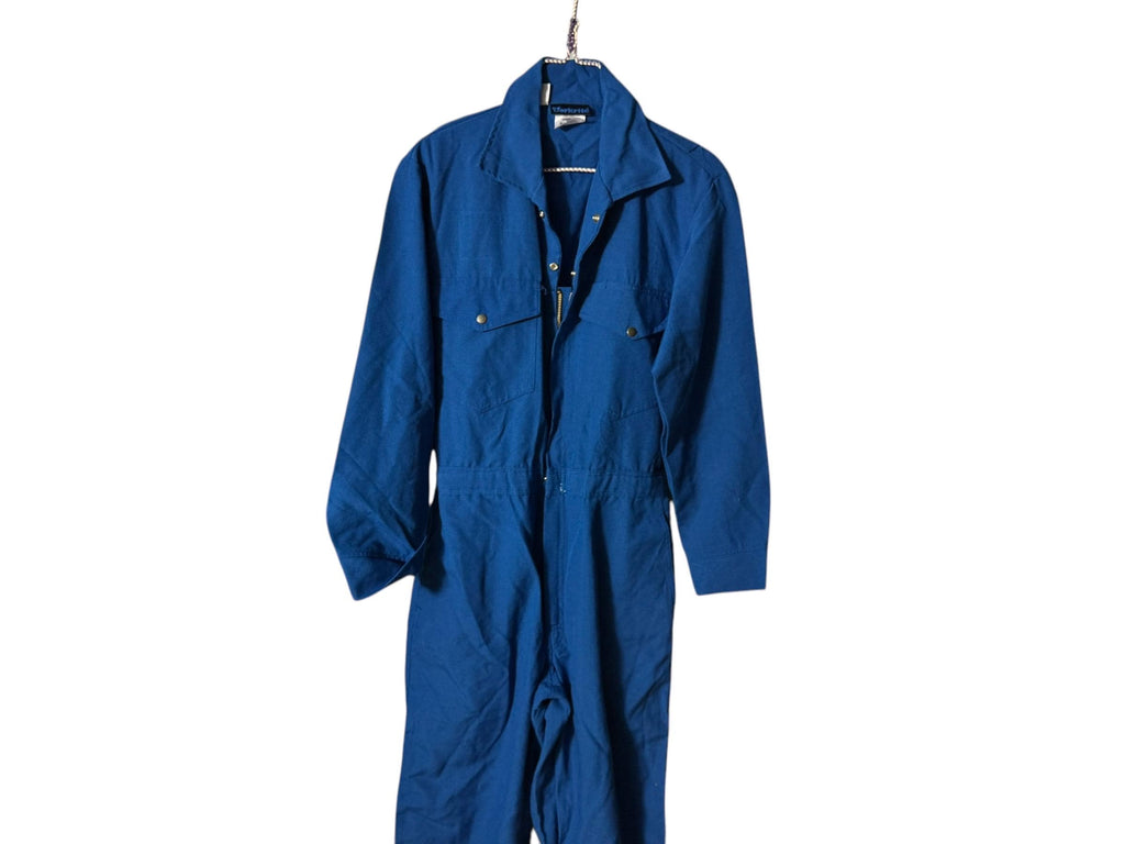 Vintage 80's blue men's coveralls jumpsuit S 36