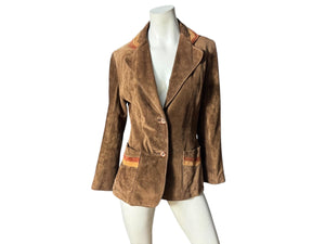 Vintage 70’s brown suede leather jacket 12 M