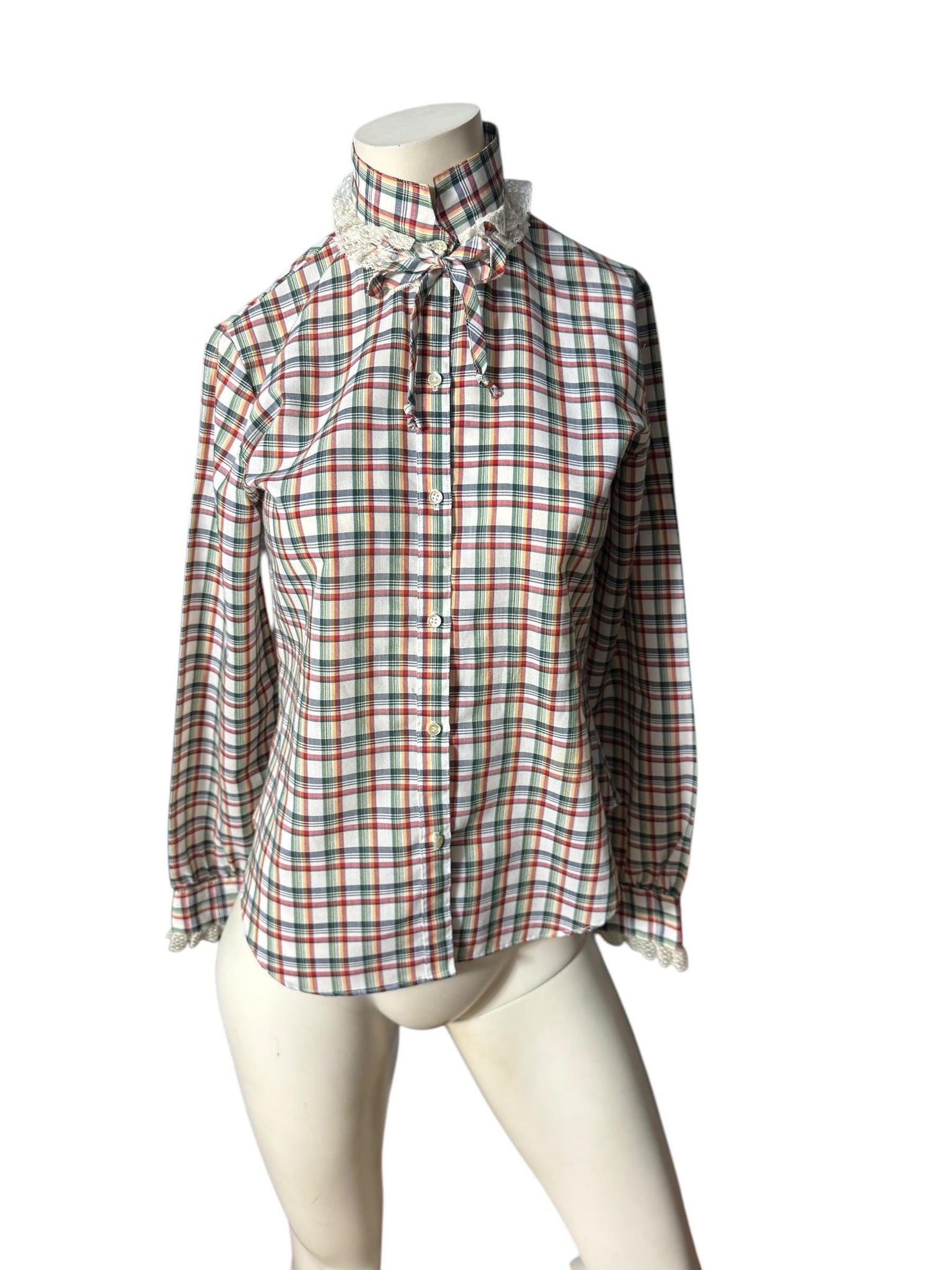 Vintage 70's plaid prairie shirt S M Stuart Lang