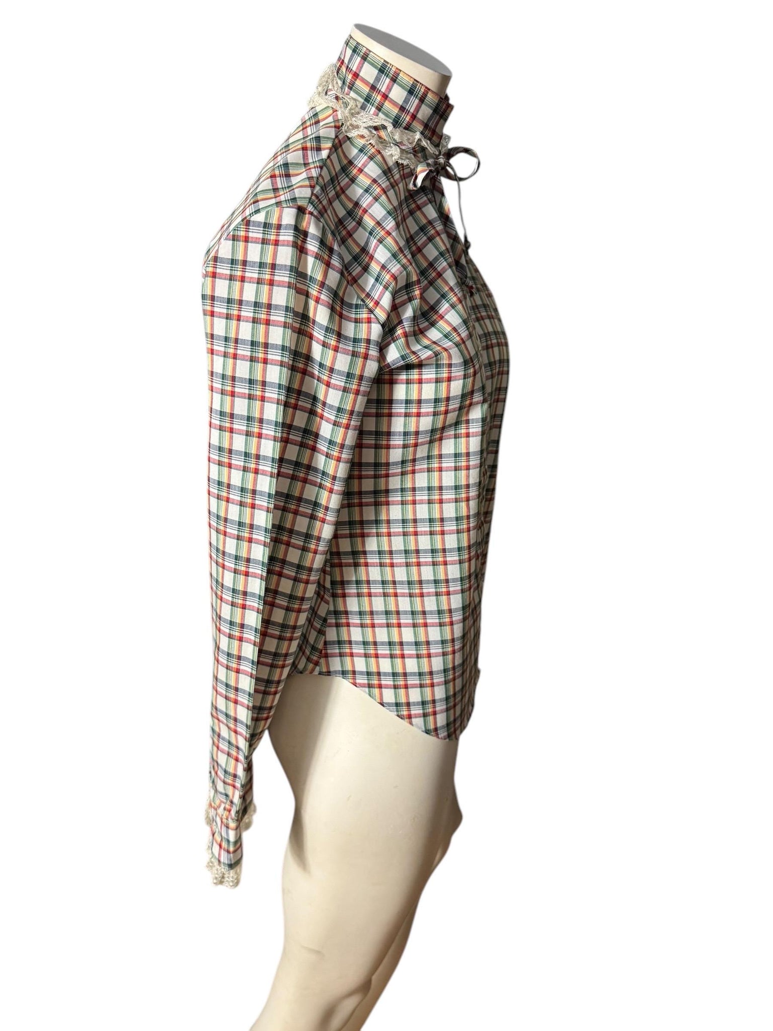 Vintage 70's plaid prairie shirt S M Stuart Lang