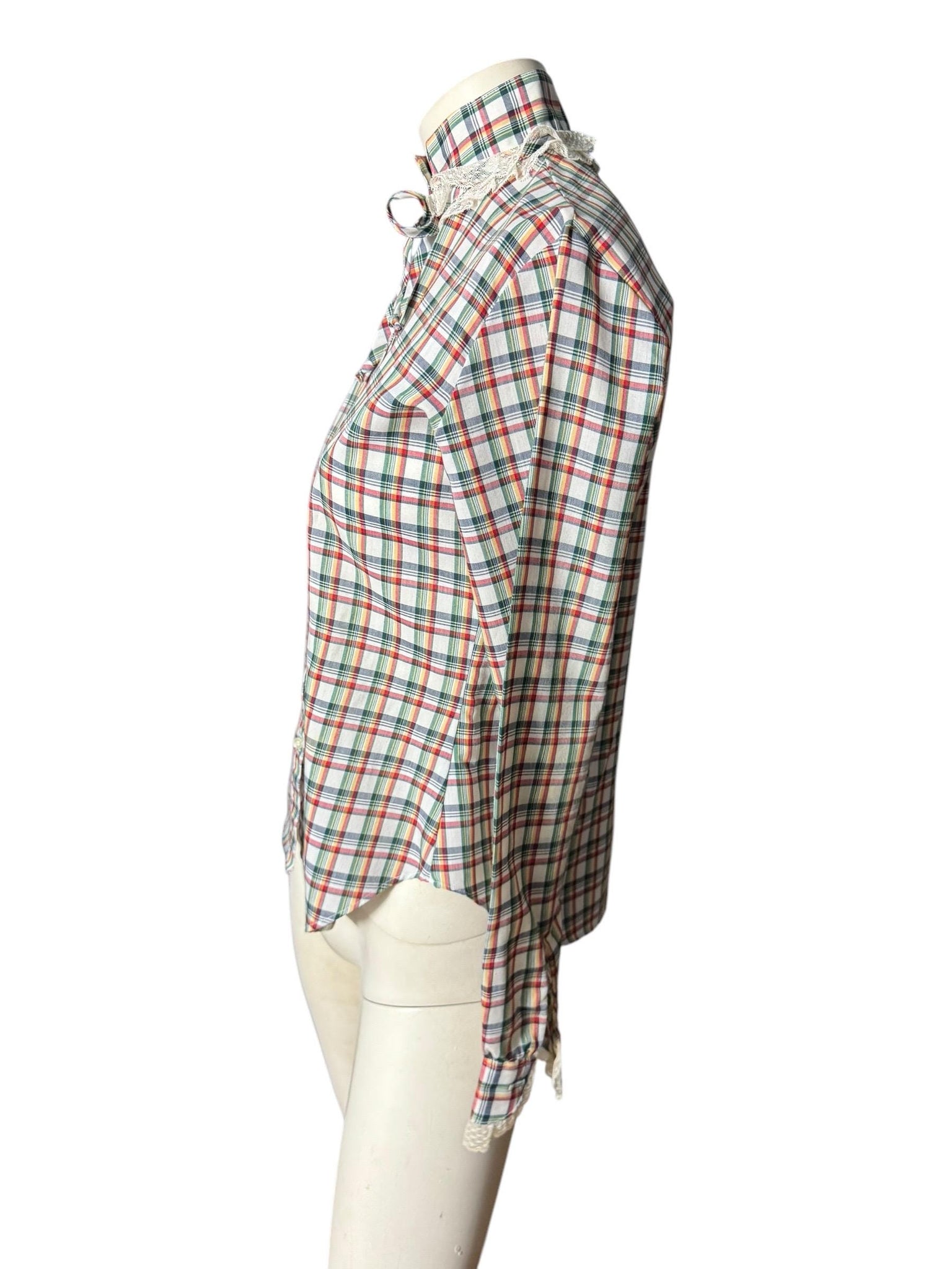 Vintage 70's plaid prairie shirt S M Stuart Lang